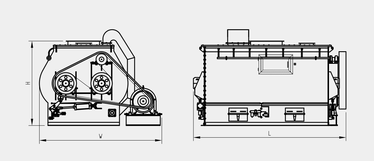 double shaft paddle mixer drawing
